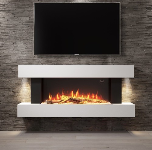 White electric fire wall - white,