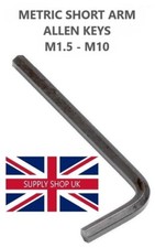 Metric Short Arm Allen Key / Hex Wrench / Hexagon Keys / Wrenches M1.5 - M10