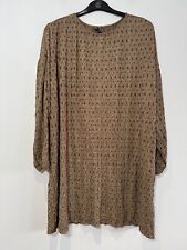 Zara  Top Tunic Dress Oversized Geometric Print Long Sleeve Size Medium Brown