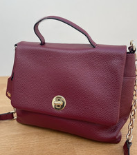 Perfect Radley Burgundy Top Handle & Shoulder Bag Chain Accent Brand New No Tags