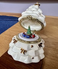 Mr Christmas Animated Musical Box White Christmas Tree with Moving Train