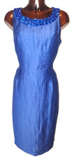 Kaliko blue beaded party cocktail evening dress size 14