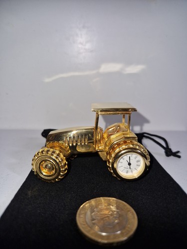 Miniature quartz brass tractor - quartz,