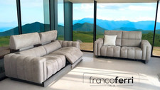 Franco Ferri Genise Power Recliner & Headrests 3 Seater With Static 2 Alcantara