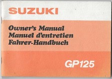 Suzuki GP125 owners manual, 1977, original, good condition