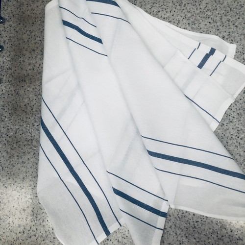 White blue stripe fabric - &,