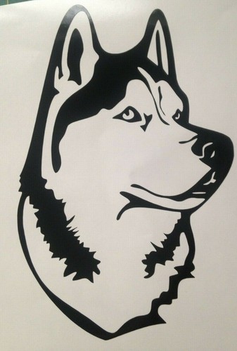 Wolf husky dog decal - 1x,
