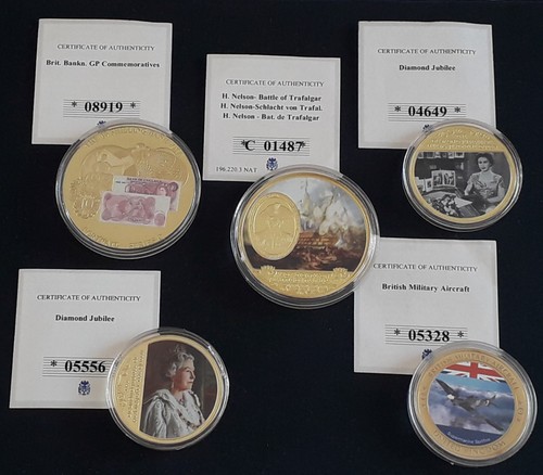 Collection five gold - of, plated