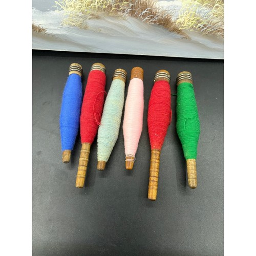 Vintage wooden textile bobbins - wooden,