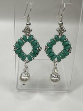 Silver plated turquoise seed - silver,