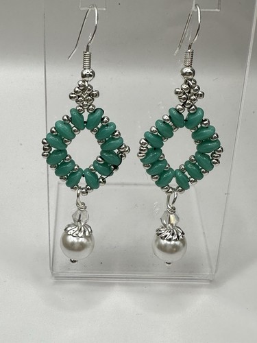 Silver plated turquoise seed - silver,