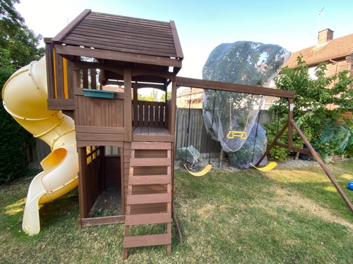 Kids wooden playhouse set with