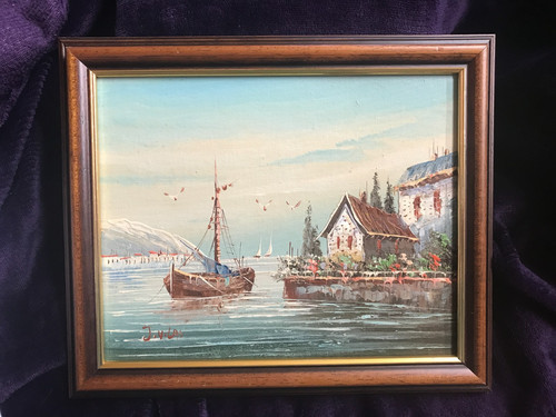 Vintage oil painting signed - vintage, j