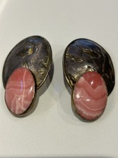 Eileen Coyne Vintage Silver and Rhodochrosite Earrings