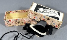 Vintage Chenille Skunk Bookmark Shackman Germany Tall Tails Original Box
