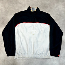 Burberry Golf Jacket Mens Medium 1/4 Quarter Zip Designer Windbreaker, Navy
