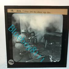 WW2 Home Front AFS Fire fighting Glass Slide Using A Jet To clear up Fire