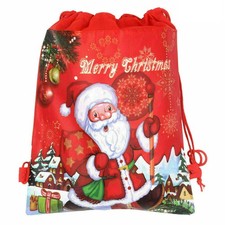 6/12x Large Christmas Sacks Non-woven Drawstring Wrap Present Gift Party Bags
