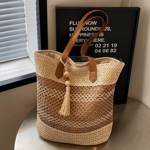 Women straw beach - straw, tote