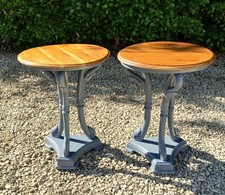 FRENCH 1920'S CARVED ELM SWAN BASE SIDE TABLES  PLUMMET FARROW & BALL