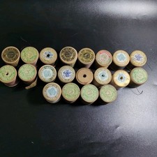 20x Vintage machine twist Cotton Thread  Wooden Reel