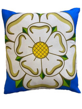 Handmade 16” x 16" (40 x 40 cm) Yorkshire Rose County Flag Novelty Cushion Cover