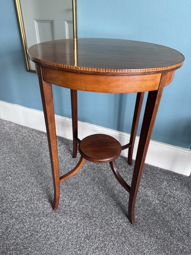Mahogany round table lamp side - round,