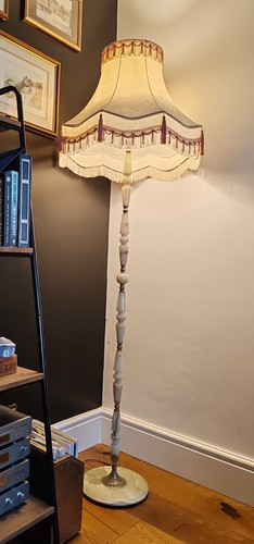 Mid century onyx brass floor - &,