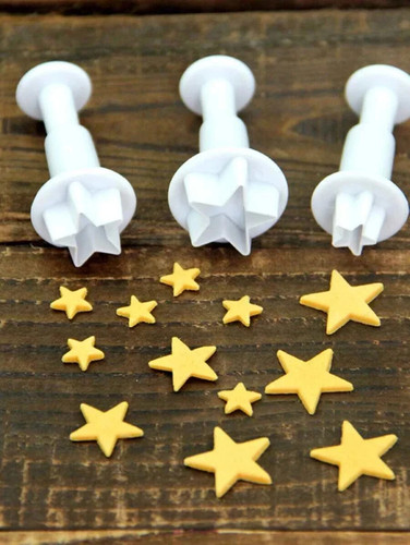 3pcs mini star cake fondant - 3pcs,