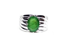 925 Silver Emerald Ring Men