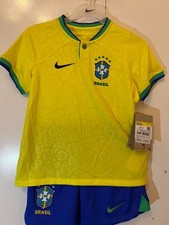 NEW Nike Brazil Home Mini Kit 2022/23 World Cup Shirt Shorts Socks Age 4-5 S BNW