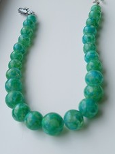 Doll necklace green mottled - doll,