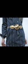 Zara gold elastic metal belt