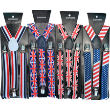 Men suspender Glitter & Flag