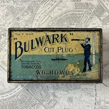Vintage Bulwark Cut Plug Tin Will’s Tobacco Sailor Navy As Found