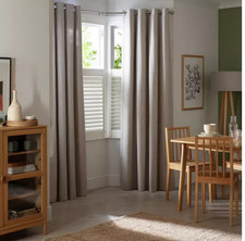 Eyelet Curtains Pair Oatmeat