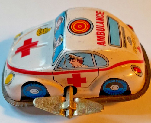 Tin plate ambulance car - tin,