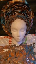 SEGO African Auto Gele And Ipele In Bronze & Teal Colour For Occasion
