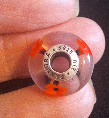 Pandora poppy murano - poppy, glass