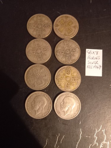 Silver florins 8pre 1947 - florins,