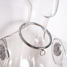 Metal Steel O-Ring Neck Collar Cuffs Bondage Choker Restraint for Women Men BDSM