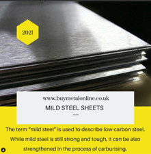Mild Steel Flat Sheet Metal Various Sizes Free Guillotine Cut to Size Service