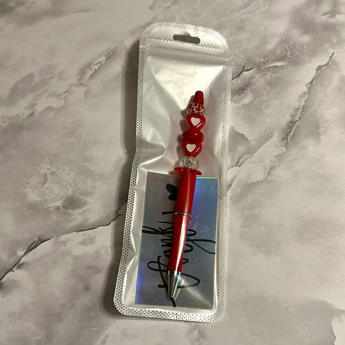 Red novelty plastic ballpoint - red,