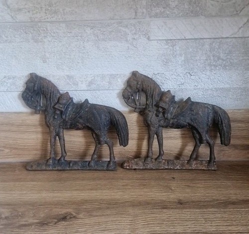 Pair antique cast - pair, horse