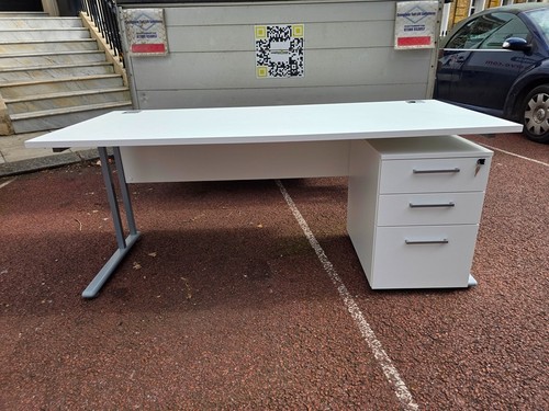 180cm white office - white,