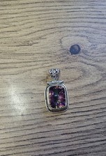 Mystic topaz vintage pendant - topaz,