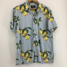 Mens Primark Lemon Print Short Sleeve Shirt Holiday Summer Casual size S Linen