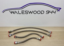 PORSCHE 944 S2 3.0 ENGINE BAY BRAIDED FUEL LINE KIT 4 PIECE - NEW