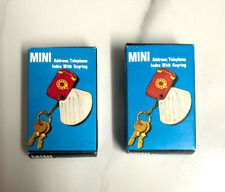 2 Vintage mini address book keyring / keychain