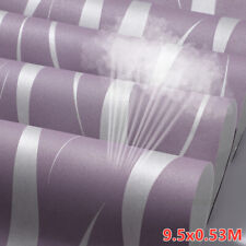 Purple Wave Stripe 3D Damask